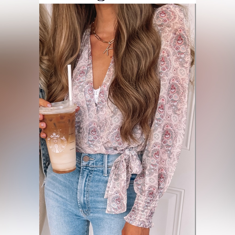 PAIGE Margarita Tie Waist Blouse